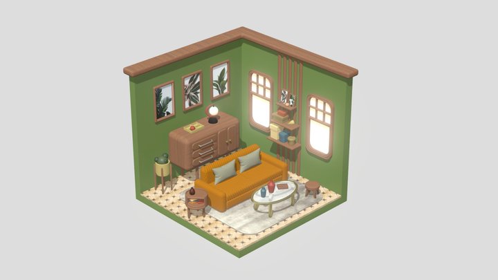 Blender - The Green Room 3D Model