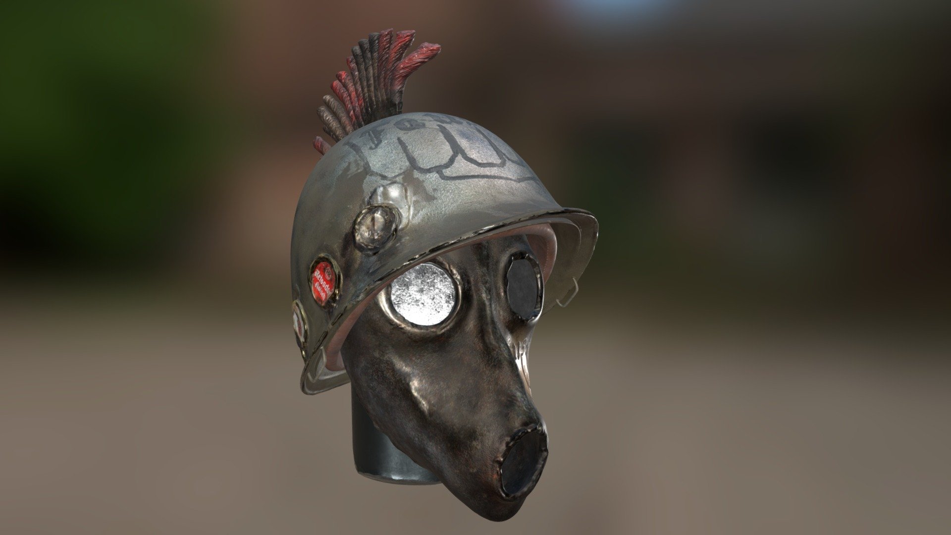 Postapocalyptic helmet "Faust" highpoly-version