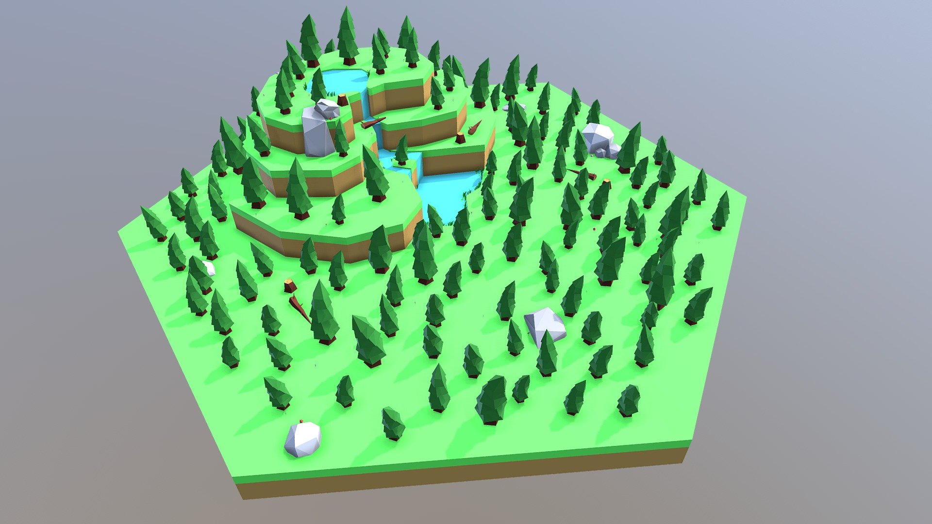 Mountain Forest Tile - 3D model by BConnolly [e2f4e27] - Sketchfab