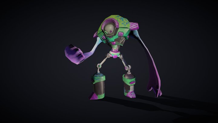 Robot Wipeout - Boss Enemy 3D Model