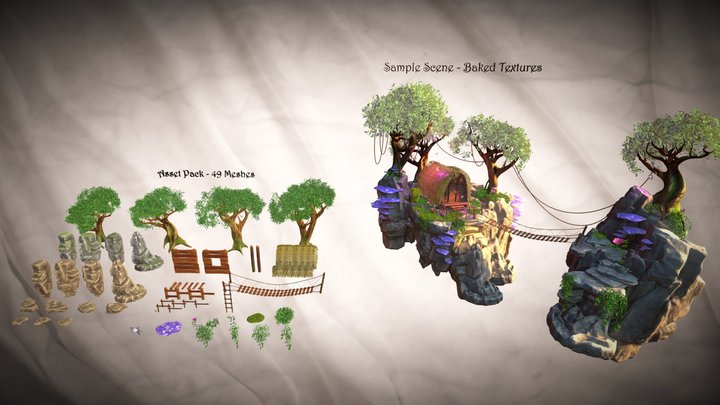 Stylized Environmental Asset Pack (49 meshes) 3D Model