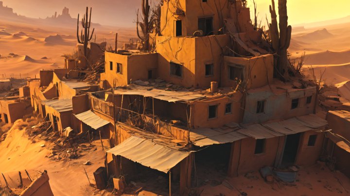 HDRI Post-Apocalyptic Desert Panorama C 3D Model