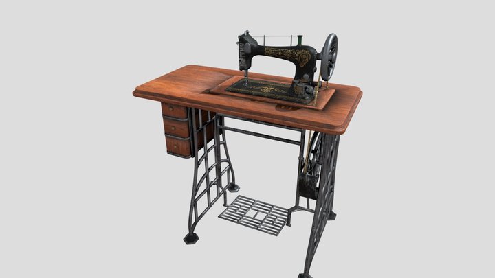 Vintage Sewing Machine Model 3D Model