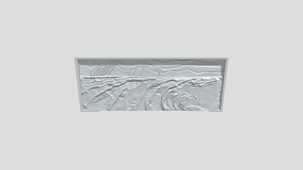 Relief sculpture of a seascape