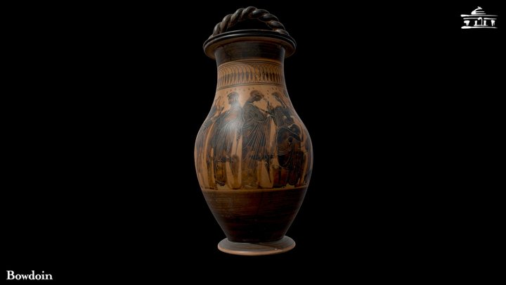 Bail-Handle Olpe Depicting a Funeral Scene 3D Model