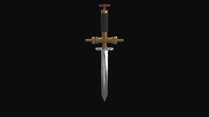Steampunk knife 3D Model