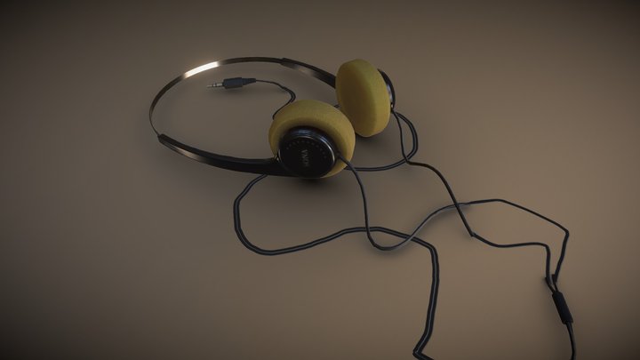Retro Headphones 3D Model