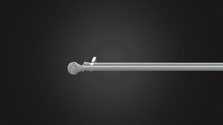silver curtain rod 3D Model