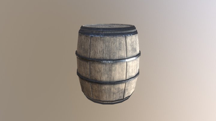 Wine Barrel 3D Model
