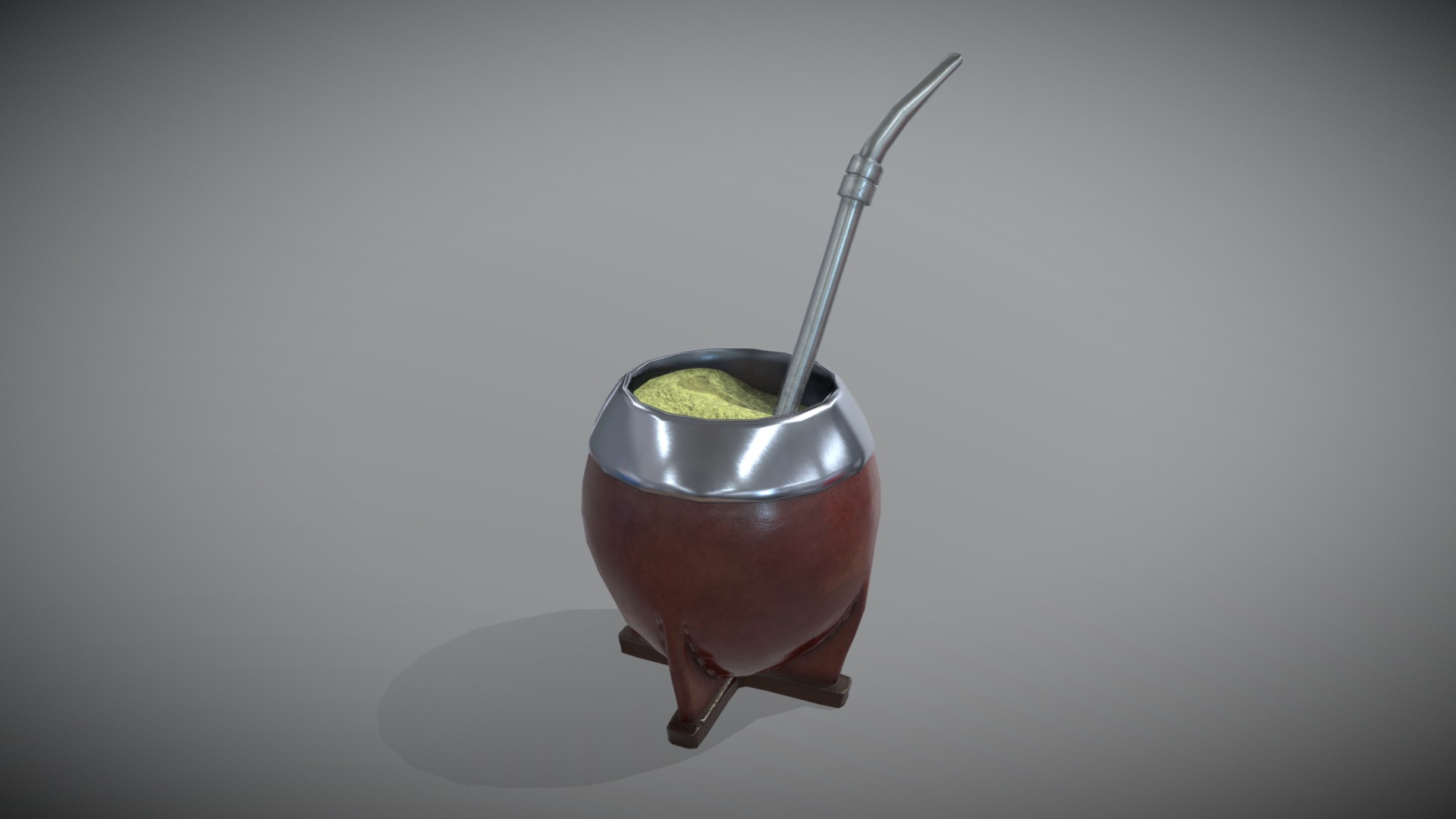 3D model Mate Uruguayo. - This is a 3D model of the Mate Uruguayo.. The 3D model is about a metal cup with a spoon.