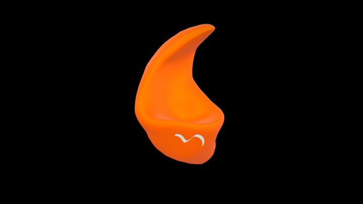 Hearology Sleep Plug - Neon Orange 3D Model