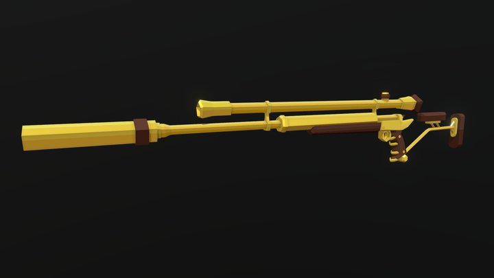 Steampunk Spy Assassin Takedown Pistol Carbine 3D Model