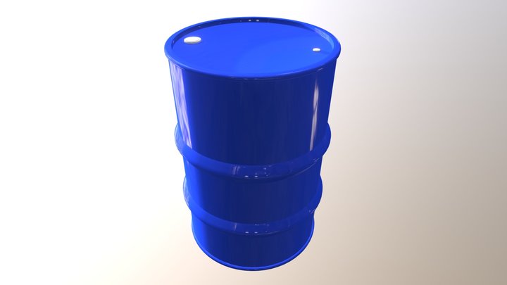 Metal Drum Barrel 3D Model
