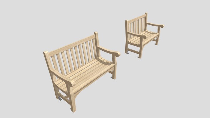 Garden Bench Monarch 120 3D Model