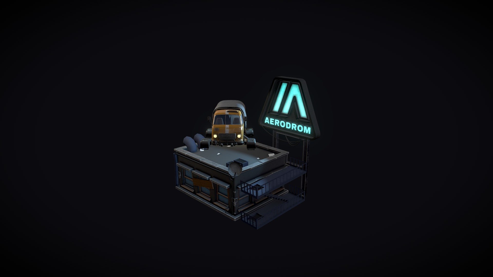 Aerodrom Tam800 Diorama — Sketchfab embed 3D viewer