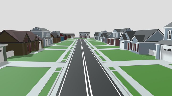 Neighborhood Street 3D Model