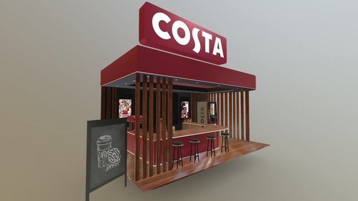 Coffee Booth 3D Model