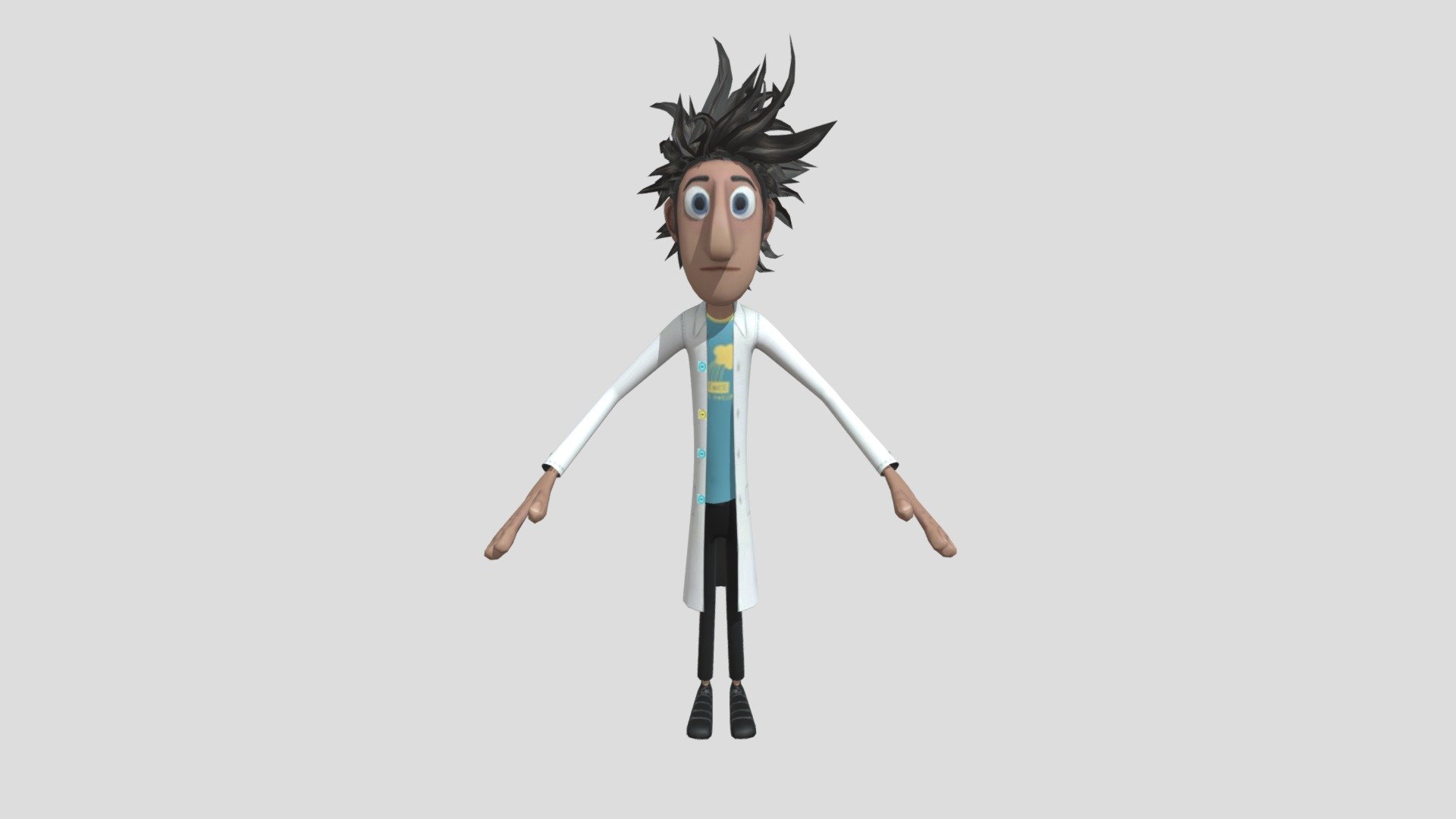 Flint Lockwood PC with Blue Shirt - Download Free 3D model by ...