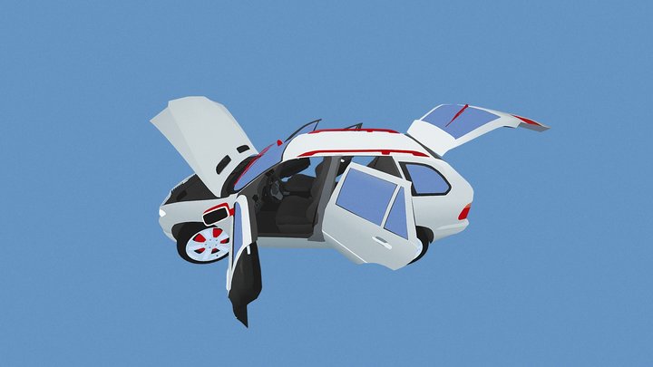SUV - Low Poly [flat-colored] 3D Model