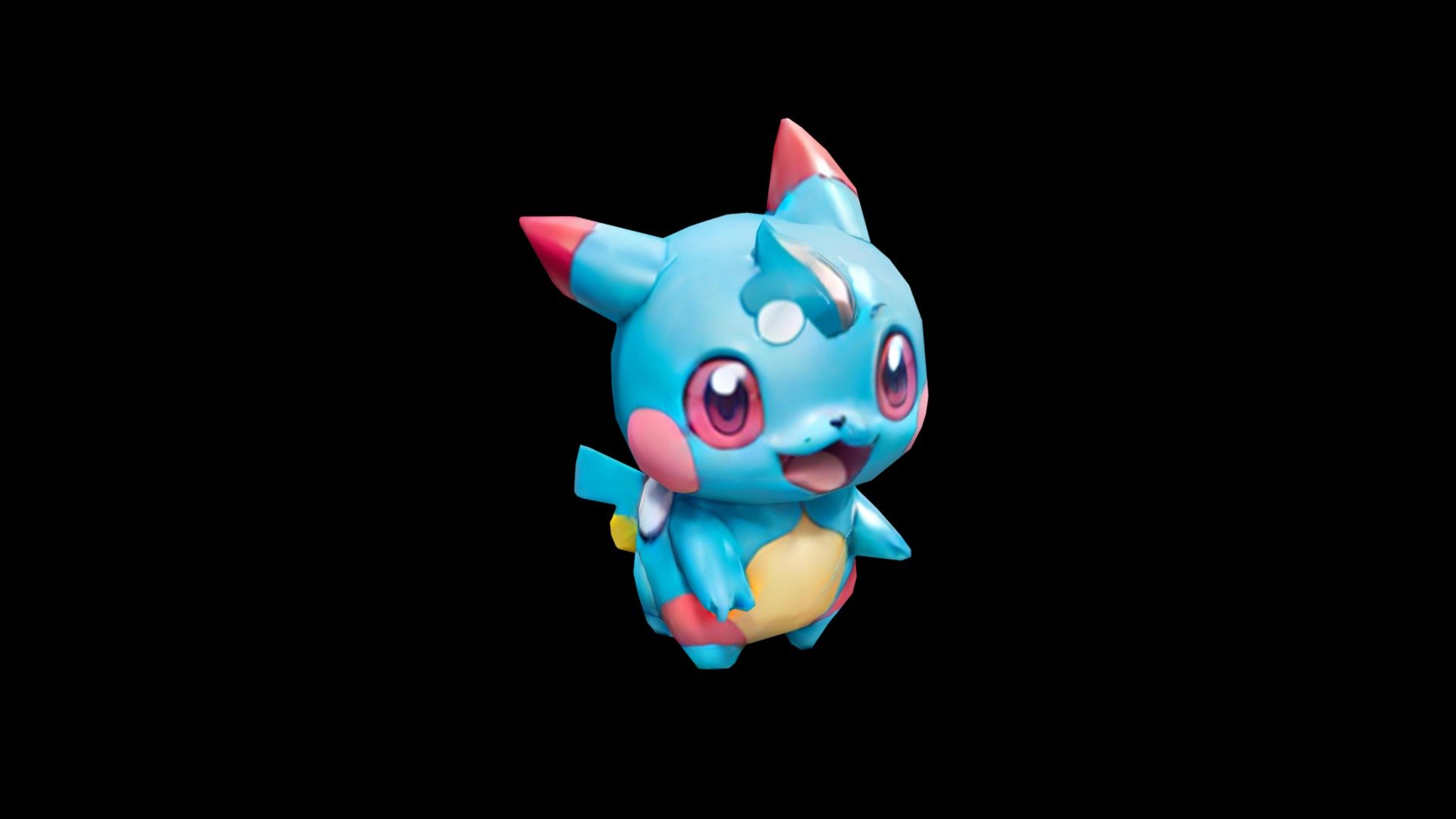 Pokémon themed toy with blue base and red accent - Download Free 3D ...