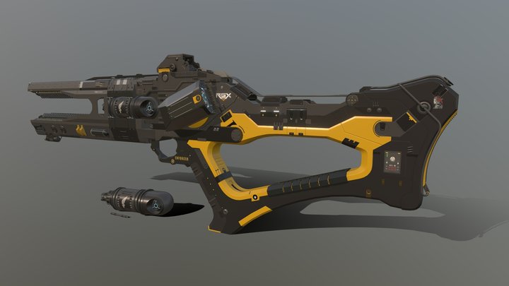 Rail-Gun_Sci-Fi 3D Model