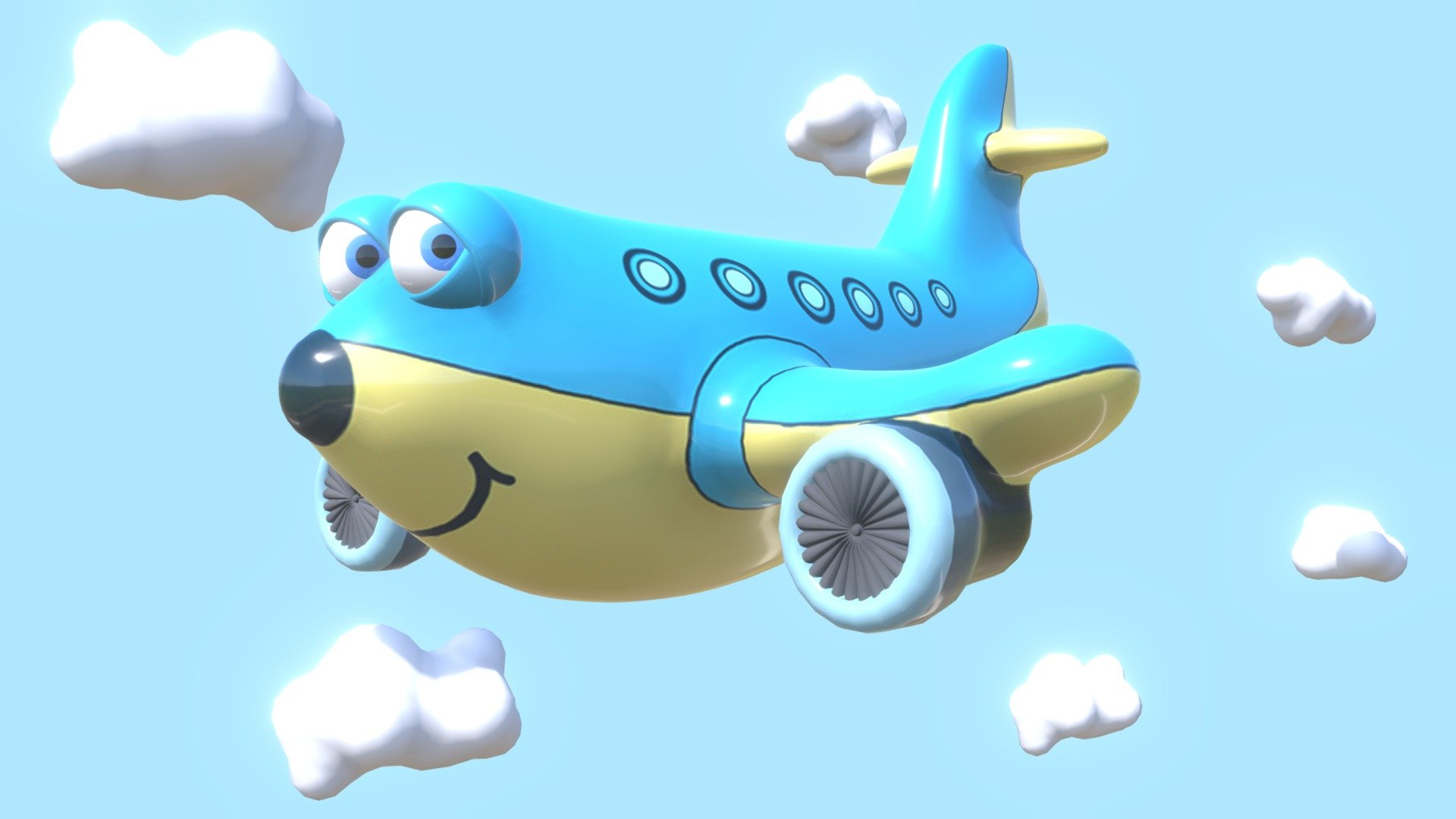 ArtStation - Flirting cartoon Airplane