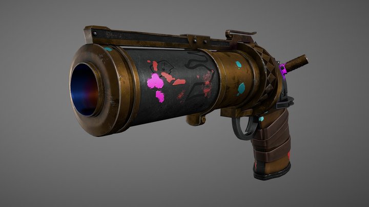 Jinx Pistol Arcane 3D Model