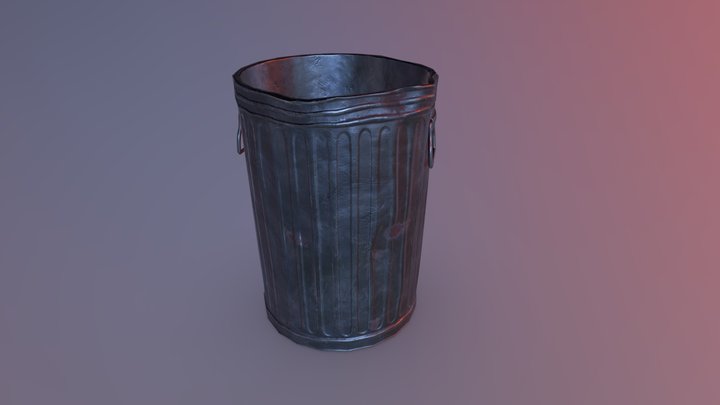 Trashcan-Damaged 3D Model