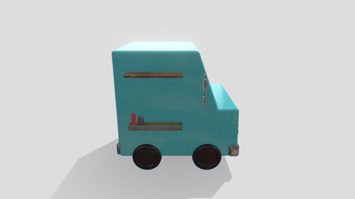 Food Truck Textured 3D Model