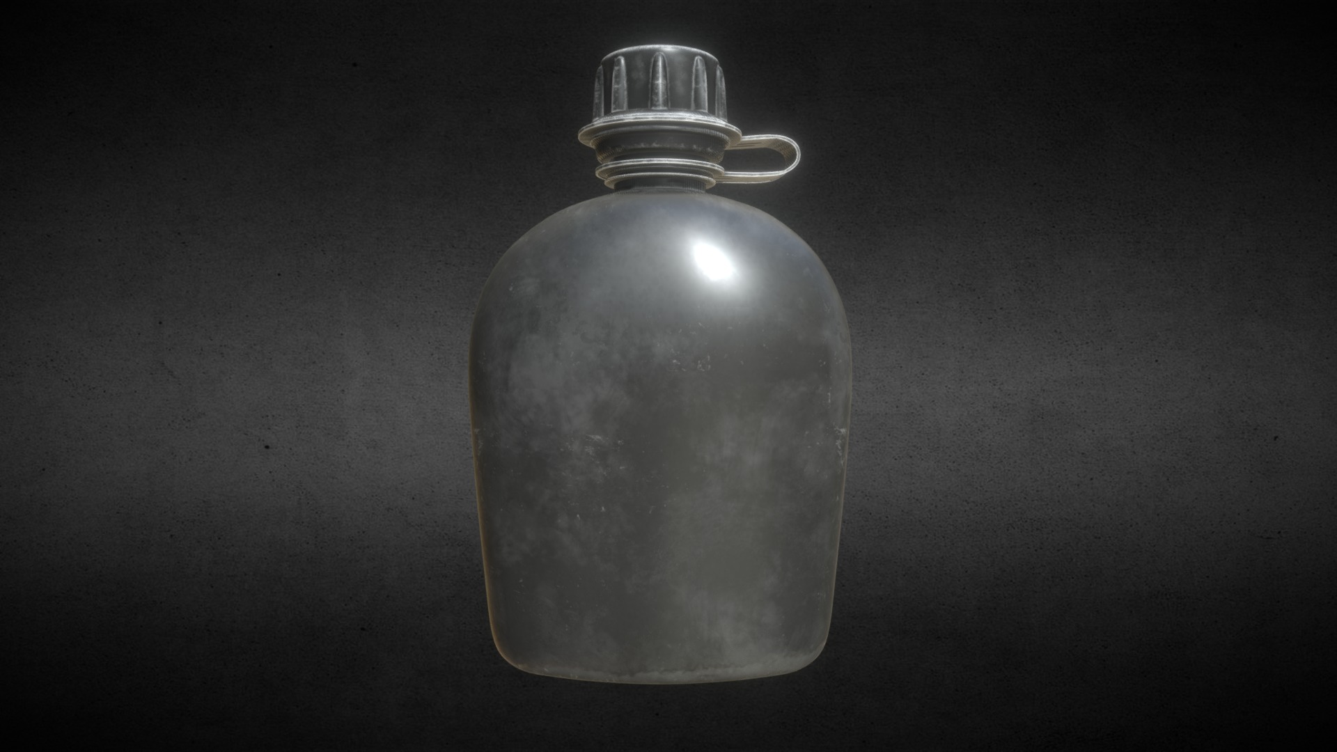 3D model Soldier_Canteen - This is a 3D model of the Soldier_Canteen. The 3D model is about a light bulb on a black background.