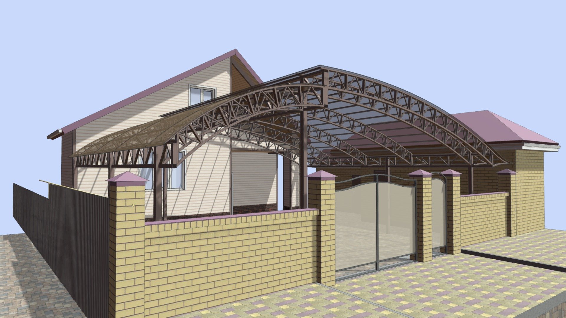 Навес 103 м.кв. — Sketchfab embed 3D viewer