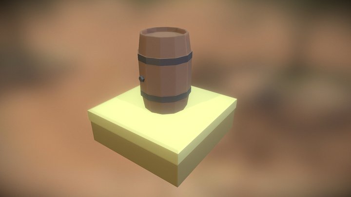 LowPoly Barrel 3D Model