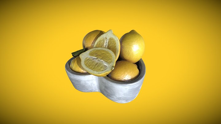 Bowl With Lemons 2 3D Model