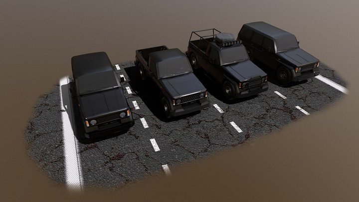 Low Poly Vehicle Mini Pack 4 3D Model