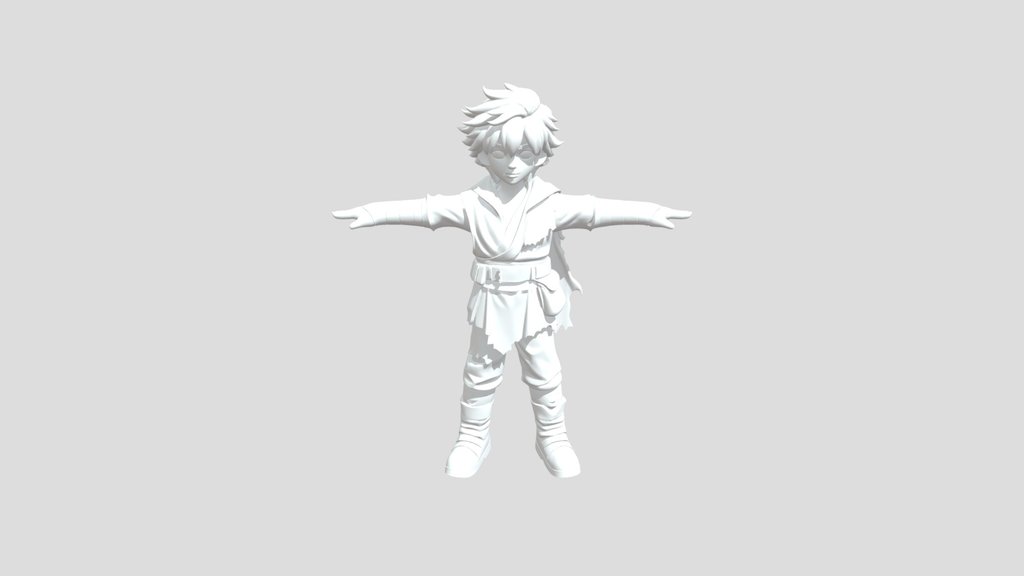 Child in ragged fantasy outfit