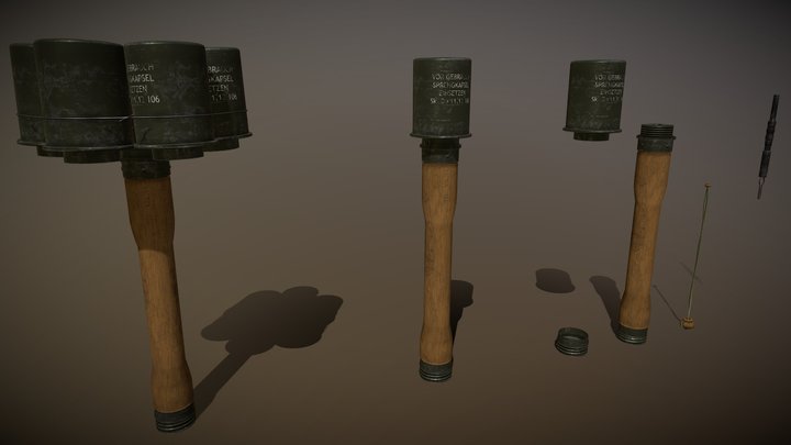 WW2 German Granade 3D Model