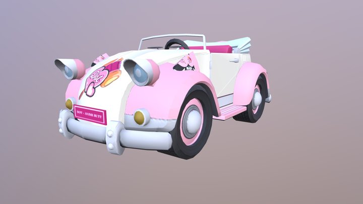 Dot Anime Cabriolet Car 3D Model