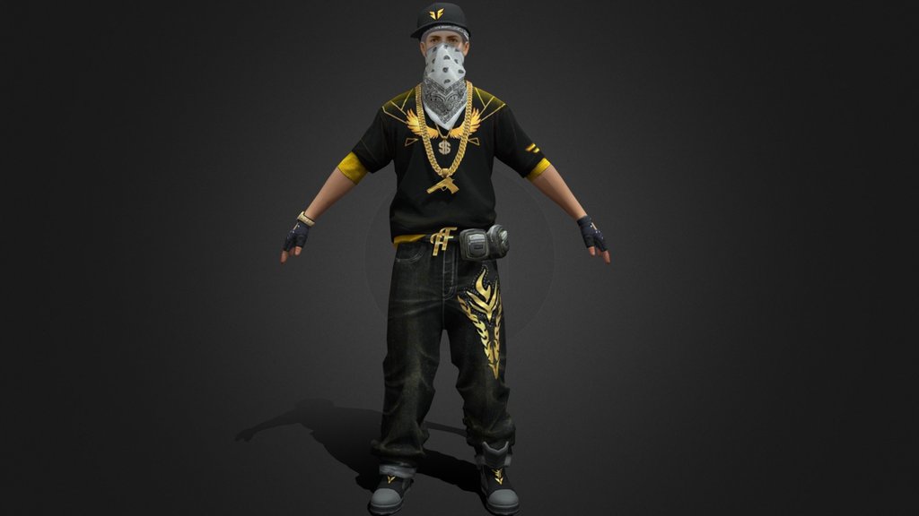 FREE FIRE GOLDEN HIP HOP BUNDLE BY FFXN