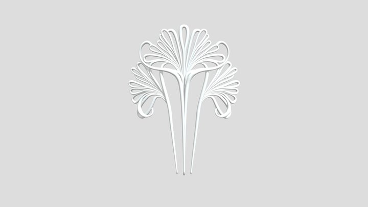 Mucha Style Hairpin 3D Model