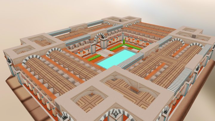 Persian palace courtyard 3D Model