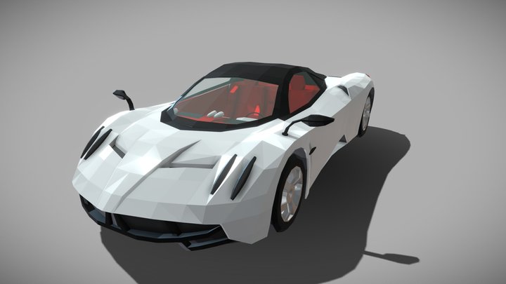 Low Poly Pagani Huayra 3D Model