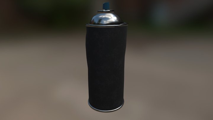 Spray Can Textured 3D Model