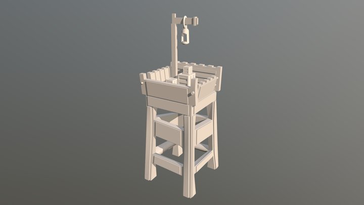 Low poly tower 3D Model