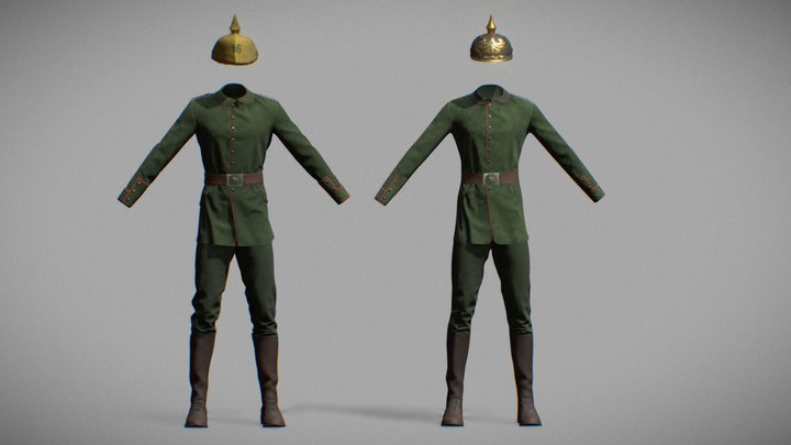 German WW1 Uniform 3D Model