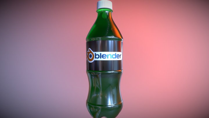 Soda Bottle Green 3D Model