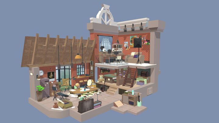 Xing-art House Diorama into 3D 3D Model