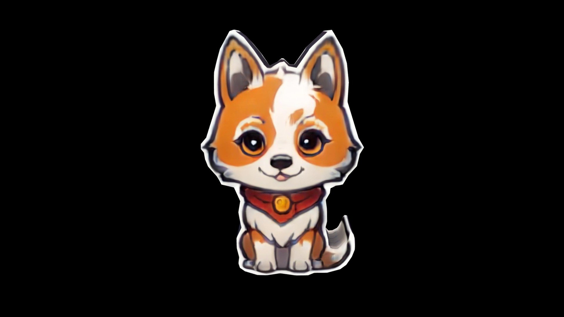 Sticker of an adorable dog - Intense sticker of - Download Free 3D ...