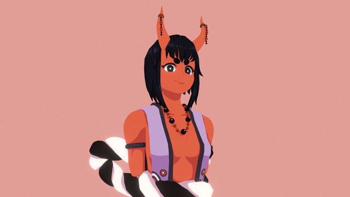 Oni girl - GiriGiri 3D Model