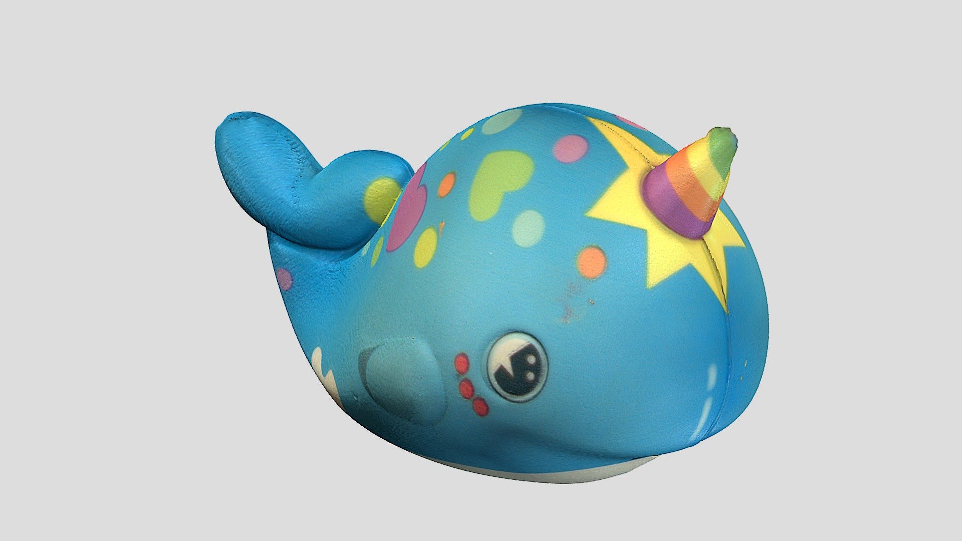 Rainbow Narwhal Plushie Artec Spider 3D Scan