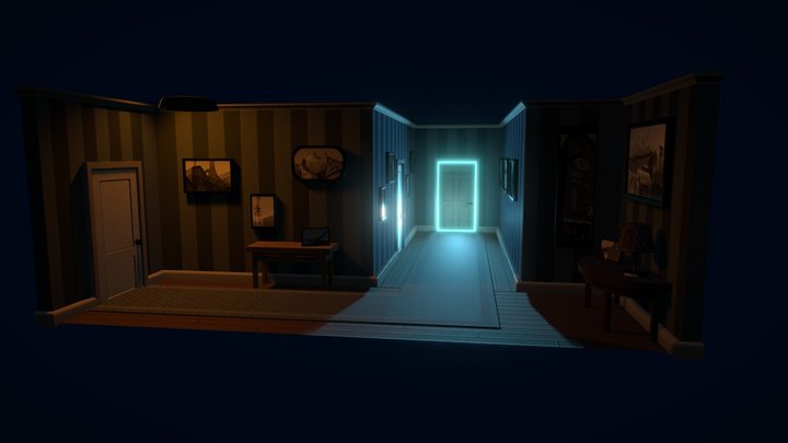AIE unit 2 assessment - Environment - hallway 3D Model